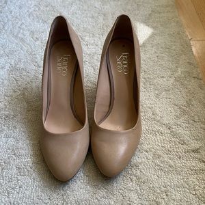 Franco sarto leather cork wedge heels